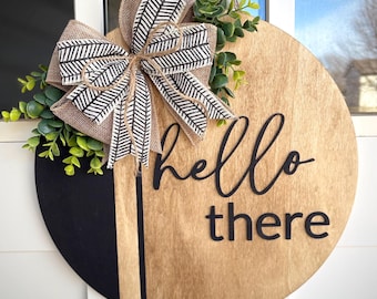 Hola, decoración para la puerta principal, colgador de puerta, regalo de inauguración de casa