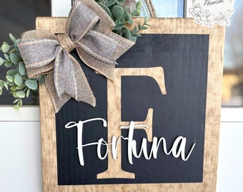Colgador de puerta personalizado; Letrero rústico para puerta