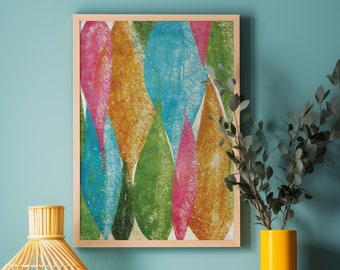 Colorful Abstract Textures and Shapes Wall Art Printable Home Decor