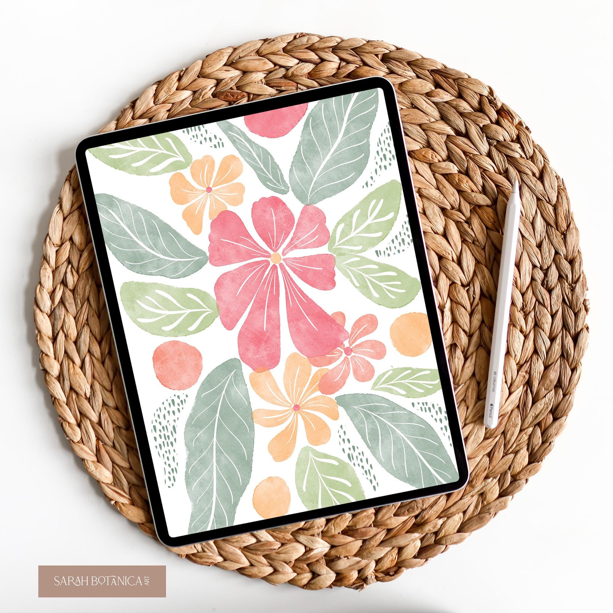 Floral iPad Wallpaper iPad Background Aesthetic Wallpaper Set of 15