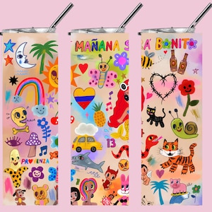 Karol G 20oz Stainless Steel Tumbler, Karol G, Bichota Season, Tumblers, Gifts for her, Karol G Mañana Será Bonito 20oz Tall Tumbler