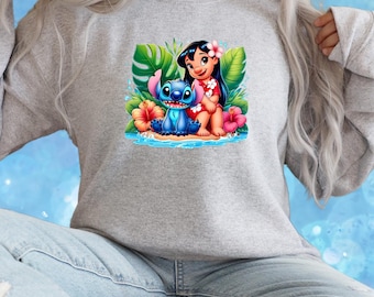 Sudadera inspirada en Lilo y Stitch / Camiseta linda de Lilo y Stitch / Sudadera inspirada en Disney / Sudadera y camiseta de Lilo y Stitch