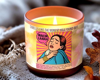 Custom Text Bollywood Candle, SRK Rani Diwali Gift, Desi Humor