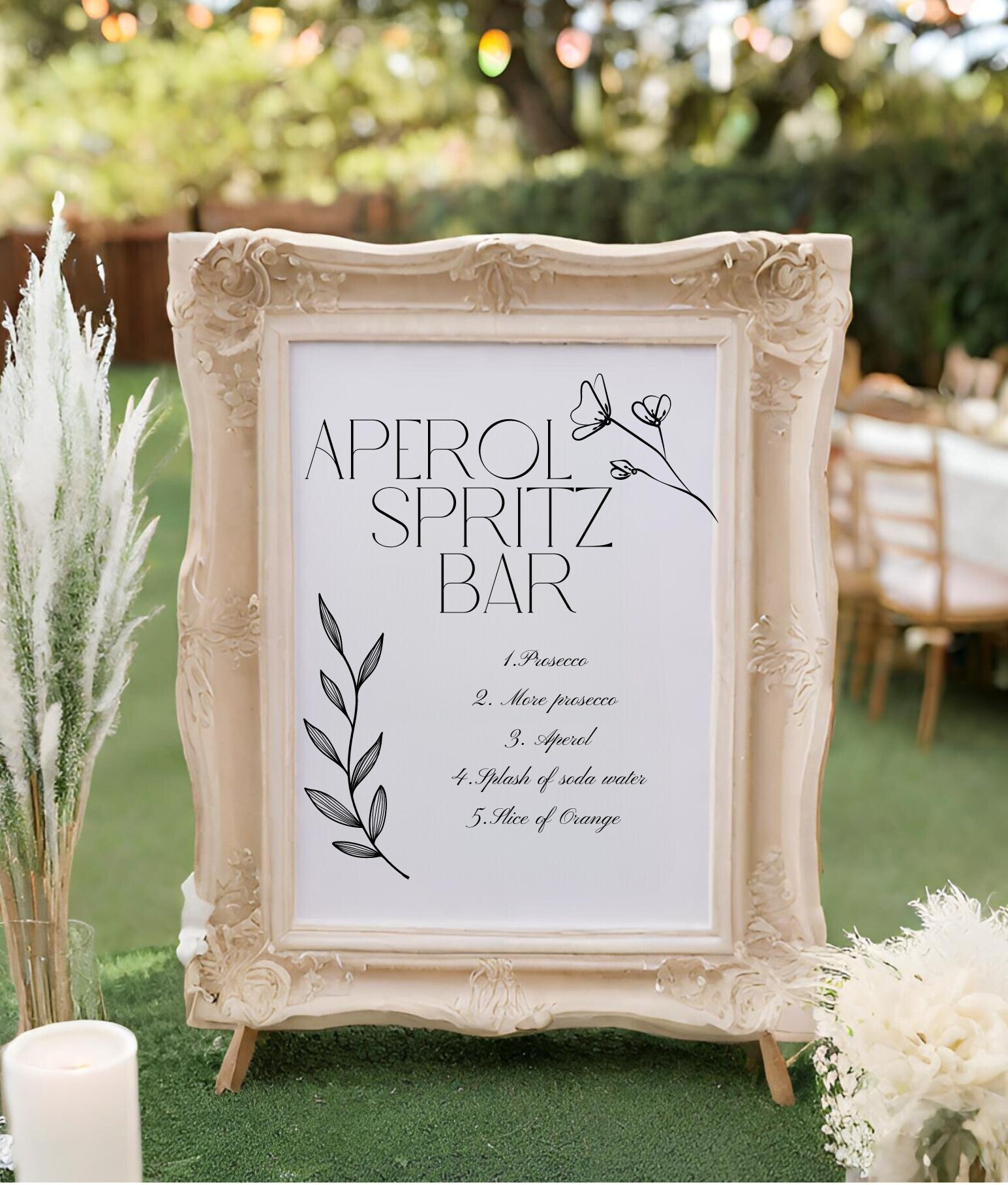 Bar Sign Template Customizable, Printable, Modern Minimalist, Aperol ...