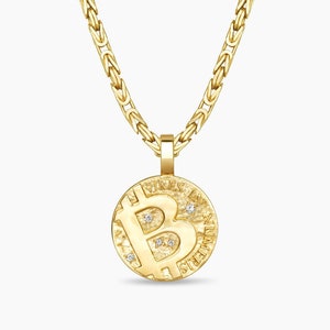 Solid 18k gold 1/2 ounce hand made Bitcoin Pendant