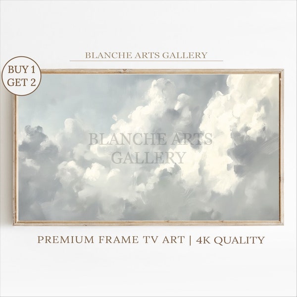 Clouds Abstract Frame TV Art, Summer Sky Abstract Paining, Minimalistic Art for TV, Vintage Art, Digital Download Samsung Frame TV Art