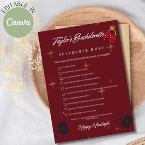 Vegas Bachelorette Scavenger Hunt Template Bar Scavenger Hunt Editable Digital Template Adult Scavenger Hunt Bachelorette Party Games