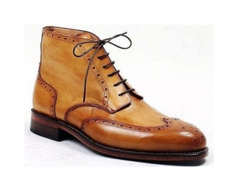 Bottines Chukka en cuir faites à la main pour homme Bottines Jodhpurs en cuir personnalisées pour homme