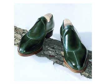 Men Handmade Green Leather Dress Shoes Formal lace Up Casual Dress shoes For Men