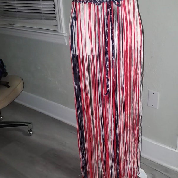 Boho Chic Red White and Blue Maxi Skirt - Unique Long Skirt for Summer, now available in Child size, get one for yourself and your Mini you!