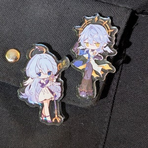 Spille Sunday e Robin - Collezione di spille in acrilico Honkai Star Rail Sunday e Robin / Accessorio per zaino