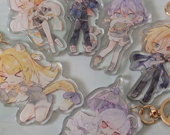 Llaveros acrílicos de la Zona Cero sin Zen: Wise, Belle, Yixuan, Ju Fufu, Hugo, Vivian - Colección de llaveros