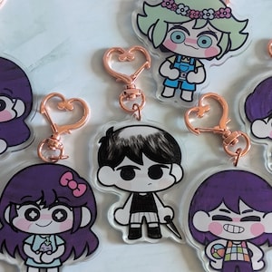 Omori Game Keychain Collection | Keychain Accessory | Bag Accessory | Game Fan Gift | Omori Fan Gift | Video Game Keychains Gift