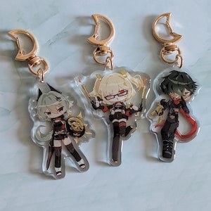 Zenless Zone Zero Sons of Calydon Acrylic Charms - Caesar, Burnice, Lighter Keychains | Keychain Accessory - Zenless Zone Zero