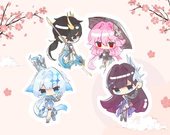 Set de pegatinas de Amphora Chibi / Pegatinas de Honkai Star Rail / Calcomanías / Set de pegatinas para portátil / Dan Heng, Evernight, Hysilens, Cerydra