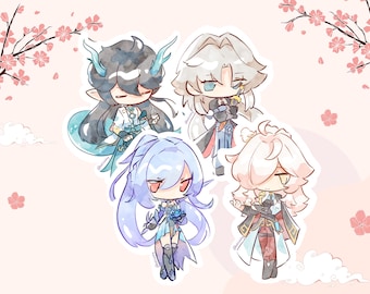 Pegatinas de Quinteto de Nubes Altas/Pegatinas de Honkai Star Rail/Calcomanías/Juego de pegatinas para portátil/Jing Liu, Jing Yuan, Dan Feng, Yingxing