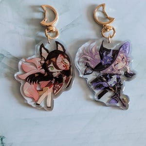 The Herta and Fugue Acrylic Charms - Star Rail Herta and Tingyun Keychain Collection | Keychain Accessory