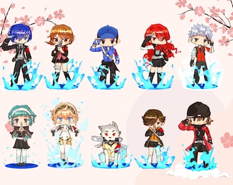 Pegatinas de Persona 3 / Pegatinas Chibi de Persona 3 Reload / Calcomanías lindas / Juego de pegatinas para portátil / Pegatinas de videojuegos / Pegatinas de Persona