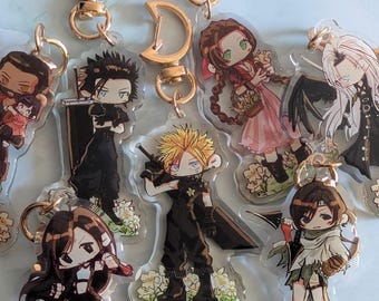 Final Fantasy 7 Rebirth Keychain Set | Final Fantasy VII | Cute Charms | Cute Keychain Set | Video Game Gift | Gaming Gifts FF7R