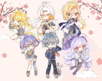 Pegatinas de Zenless Zone Zero / Pegatinas de Wise, Belle, Vivian, Hugo, Yi Xuan, Ju Fufu / Juego de pegatinas para portátil / Pegatinas lindas de Zenless Zone Zero