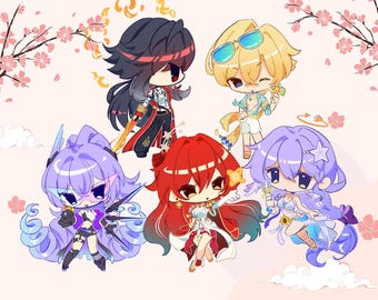 Honkai Star Rail Stickers | Planarcadia Stickers | Blade, Himeko, Silverwolf, Robin, Aventurine