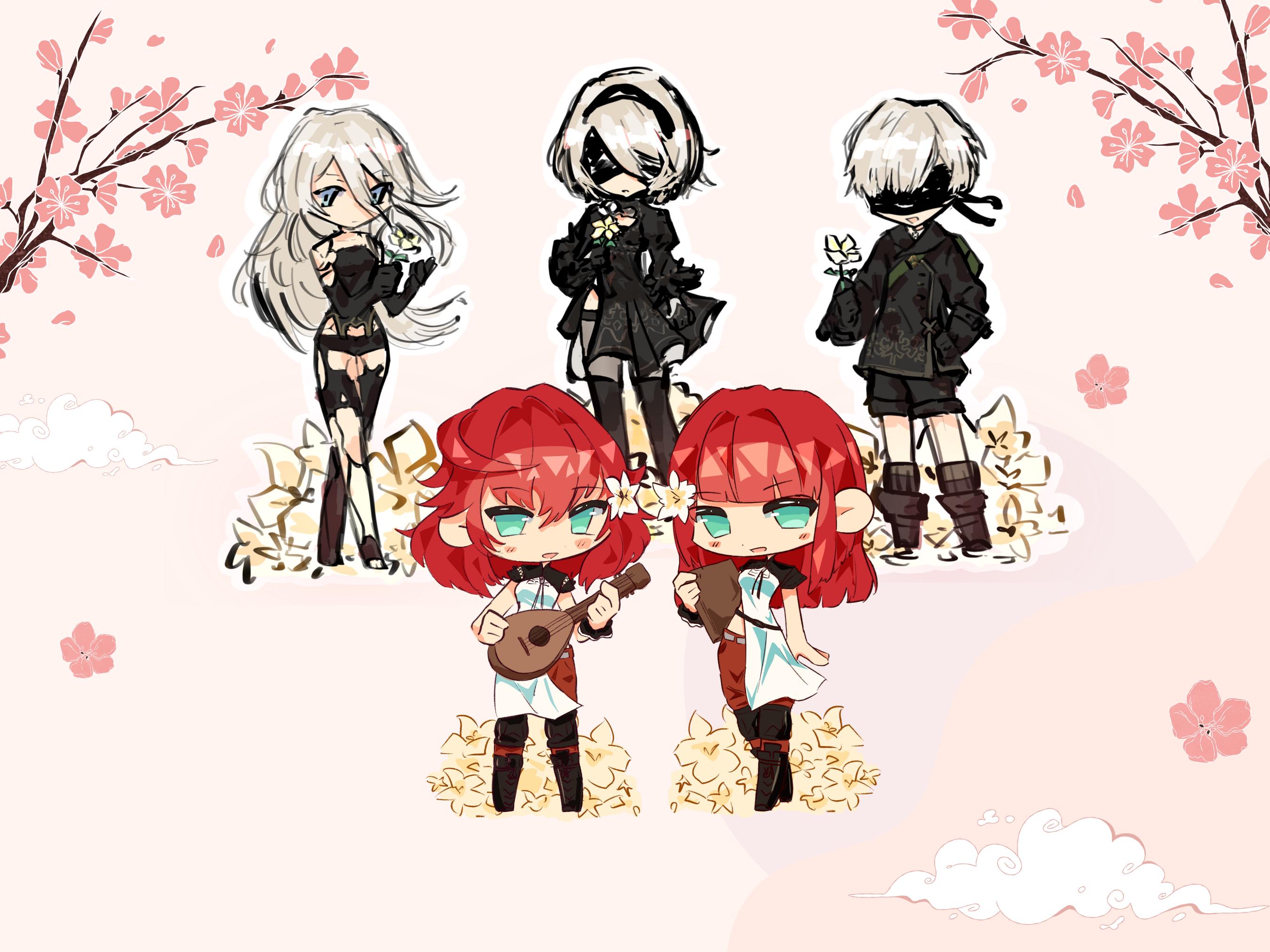 Nier:automata | 2B/9S/A2 Chibi Weatherproof Sticker Set | Cute