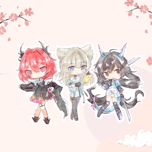Arknights Endfield Chibi Stickers | Perlica, Laevatain, Chen Qianyu Stickers | Laptop Sticker Set | Cute ZZZ Stickers