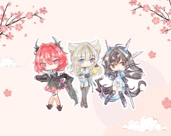 Pegatinas Chibi de Arknights Endfield / Pegatinas de Perlica, Laevatain y Chen Qianyu / Set de pegatinas para portátil / Pegatinas ZZZ lindas