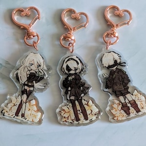 NieR:Automata Chibi Keychain Collection | Keychain Accessory | Bag Accessory | Video Game Fan Gift | NieR Fan Gift