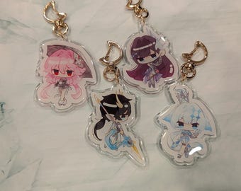 Amuletos acrílicos de Star Rail Amphora - Colección de llaveros de Star Rail Dan Heng, Evernight, Hysilens y Cerydra / Accesorio para llavero