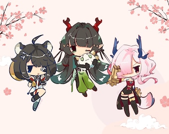 Pegatinas Chibi de Arknights Endfield / Pegatinas de Zhuang Fangyi, Tangtang y Mi Fu / Juego de pegatinas para portátil / Pegatinas ZZZ lindas