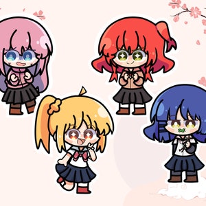 Boochi Sticker Set - Cute Weatherproof Stickers | Cute Decals | Laptop Sticker Set | Anime Sticker |  Kessoku Band Stickers