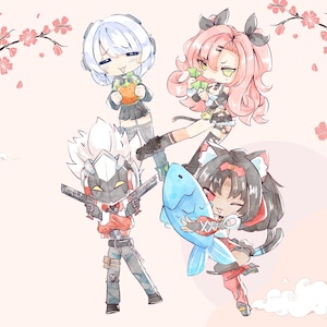 Zenless Zone Zero Stickers | The Cunning Hares, Nicole, Anby, Nekomata, Billy Stickers | Laptop Sticker Set | Cute ZZZ Stickers