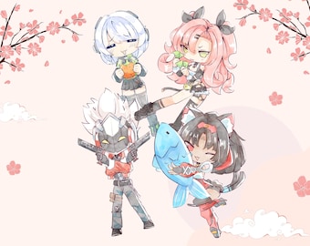 Pegatinas de la Zona Cero sin Zen / Pegatinas de Las Liebres Astutas, Nicole, Anby, Nekomata y Billy / Juego de pegatinas para portátil / Pegatinas ZZZ lindas