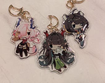 Llaveros acrílicos de Arknights Endfield - Set Wuling - Zhuang Fangyi, Tangtang, Mi Fu - Accesorio de colección de llaveros