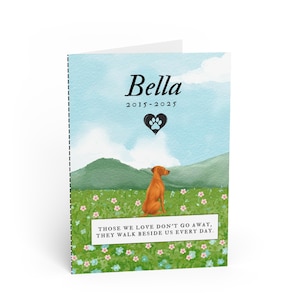 Carte commémorative personnalisée pour animal de compagnie - cadeau de sympathie pour la perte d'un animal de compagnie