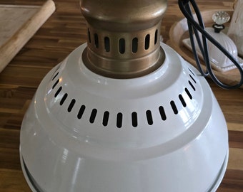 Pendant light.  This light is so well made and beautifully designed.  It&#39;s made of thick Guage metal and powder coated painted.