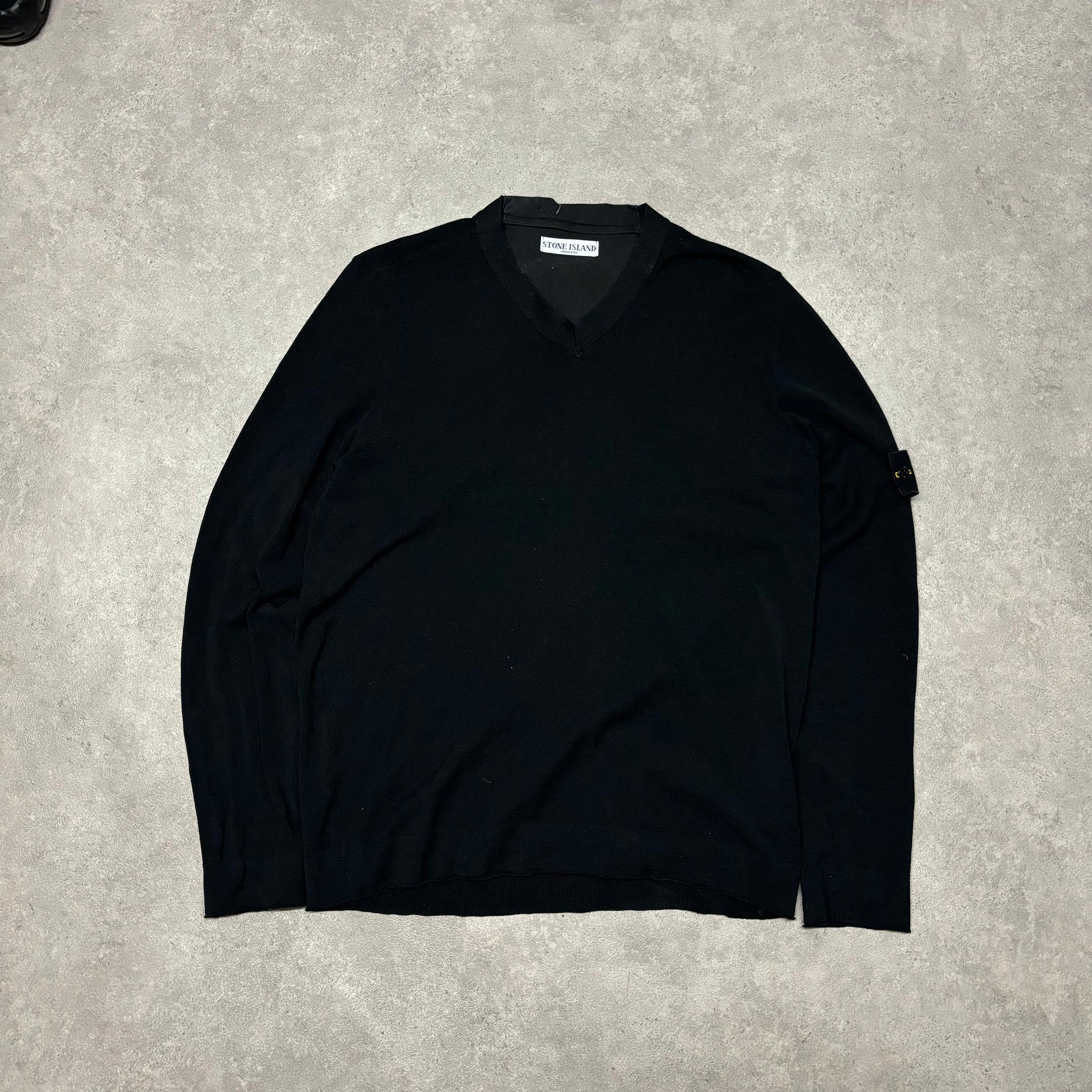 Vintage Stone Island V-neck Black Knitted Jumper (XL) - Etsy Vintage Stone Island V-neck Black Knitted Jumper (XL) - Etsy