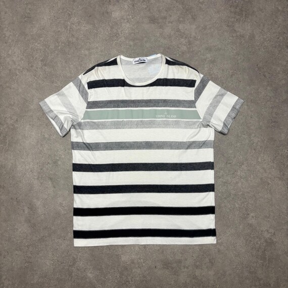 Vintage Stone Island White Striped T-shirt (L) - Etsy Vintage Stone Island White Striped T-shirt (L) - Etsy