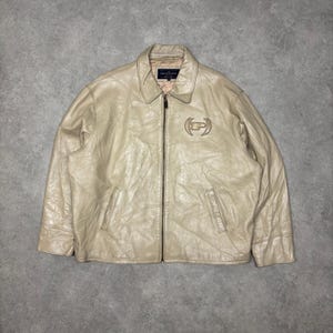 90s PHAT FARM 願う leather bomber jacket