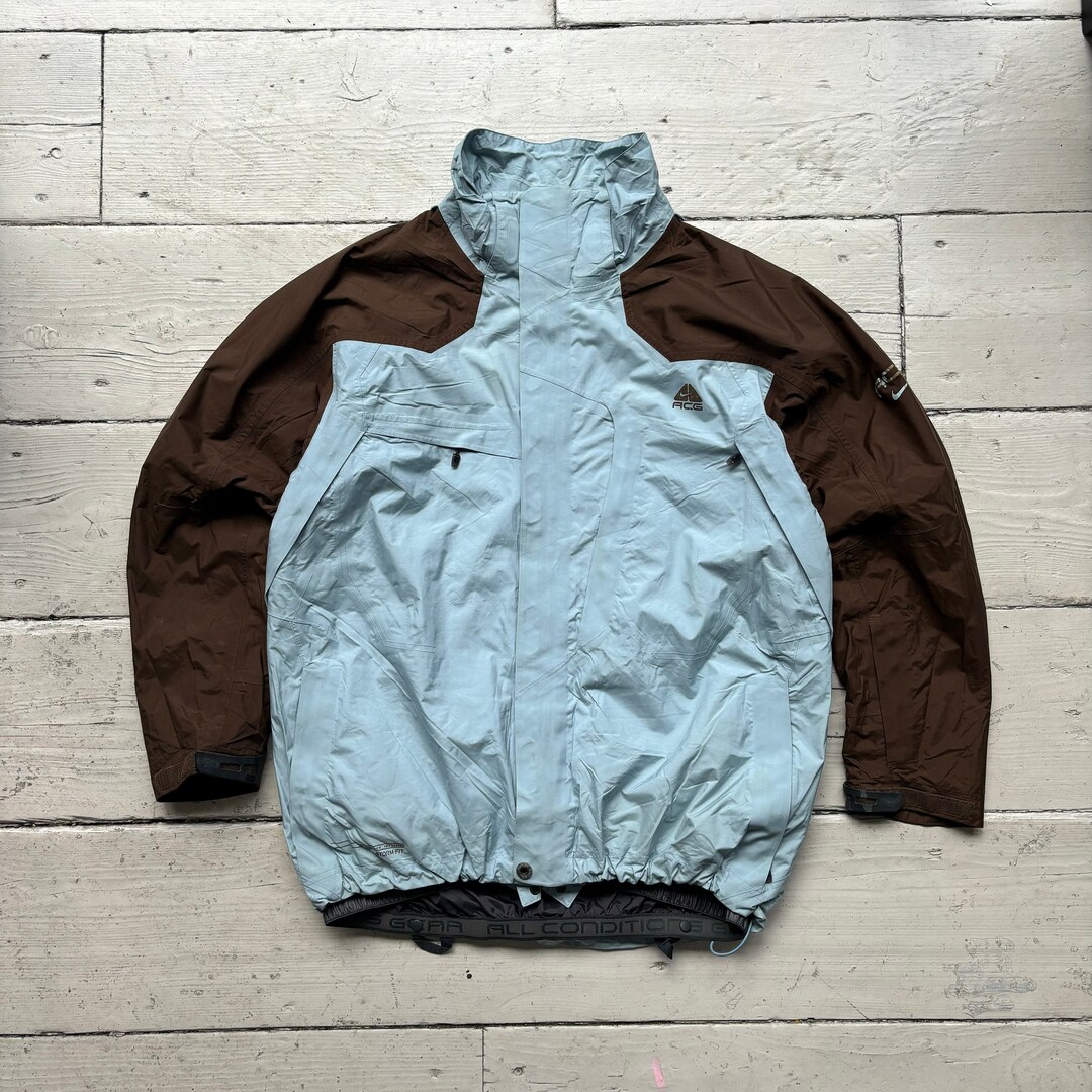 00's Vintage Nike ACG Baby Blue and Brown Jacket XL - Etsy