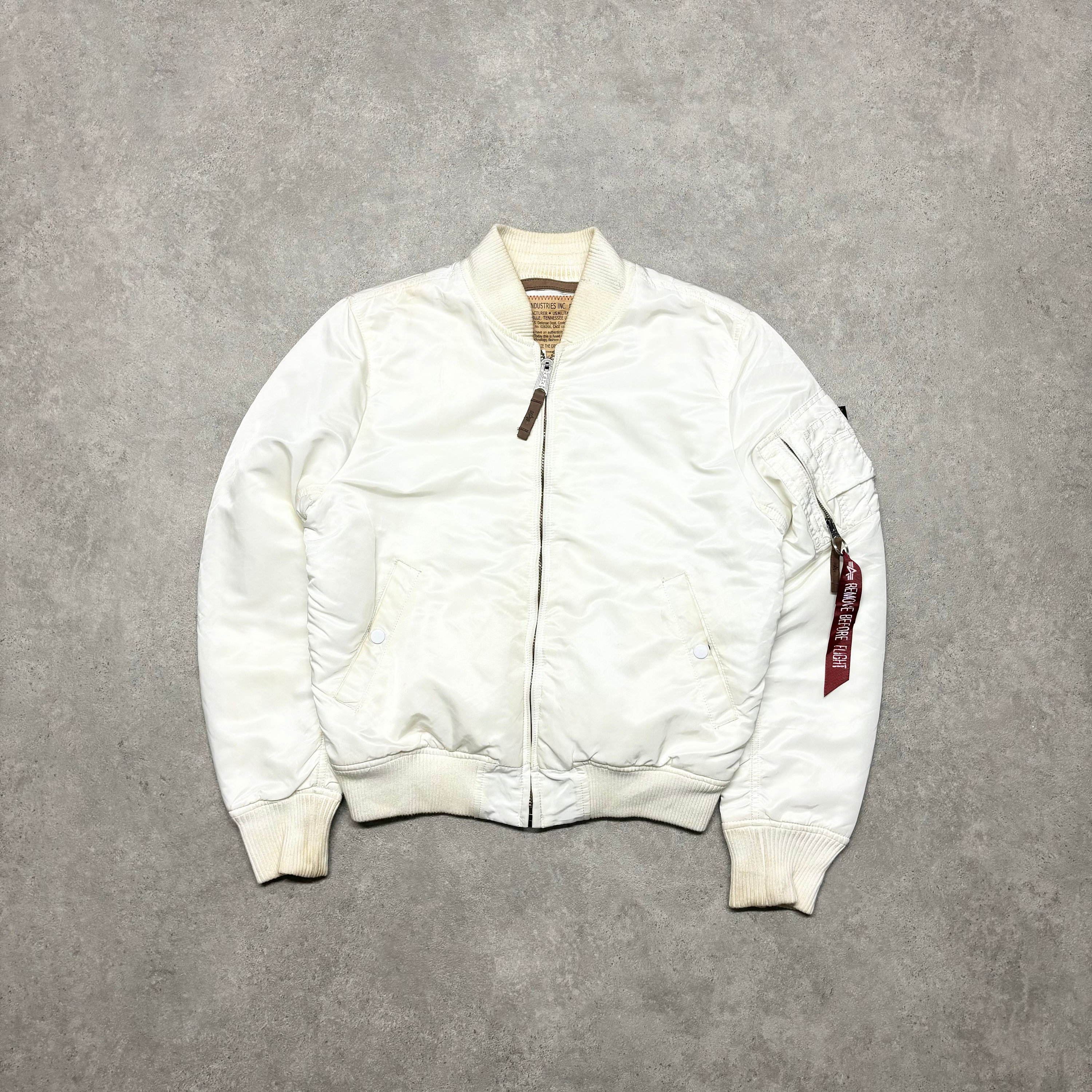 90's Vintage Alpha Industries White Bomber Jacket (S) - Etsy 90's Vintage Alpha Industries White Bomber Jacket (S) - Etsy