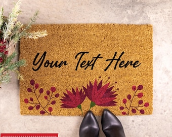 Custom Doormat, Custom Name, Personalized Decor, Housewarming Gift, Closing Gift, Gift For Her, Floral Gift, Colorful Doormat, Outdoor Mat