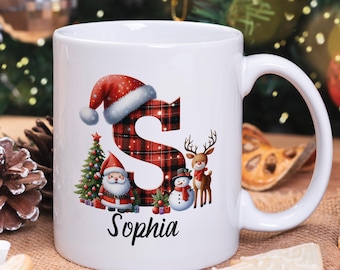 Custom Letter Mug, Personalized Gift, Christmas Gift, Holiday Mug, Christmas Letter Mug, Xmas Gift Ideas, Trendy Mug, Gift for Her, Mug