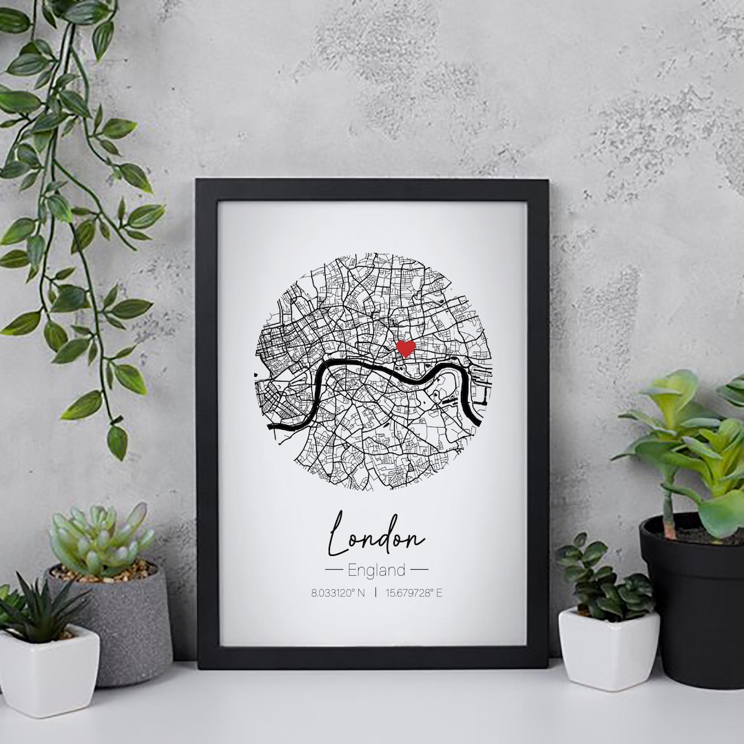 Custom Map Prints, City Print, City Map, Framed Map Print Poster ...