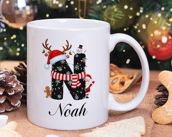 Custom Name Christmas Mug, Personalized Coffee Mug, Winter Season Mug, Ceramic Tea Mug, Festive Christmas Mug, Holiday Gifts, Xmas Gifts