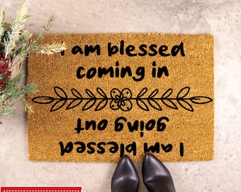 I Am Blessed Doormat, Housewarming Gift, Welcome Door Mat, New Home Gift, Birthday Gift, Welcome Home Mat, Front Door Decor, Closing Gift