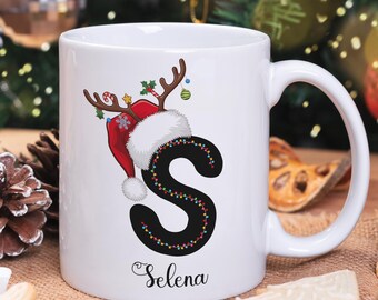 Holiday Name Mug, Winter Name Mug, Custom Initial Mug, Christmas Gift, Christmas Mug, Personalized Name Mug, Personalized Gift, Coffee Mugs