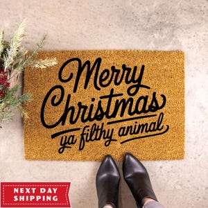 Filthy Animal Doormat, Funny Christmas Doormat, Funny Doormat, Merry Christmas Doormat, Christmas Doormat, Holiday Decor, Home Doormat