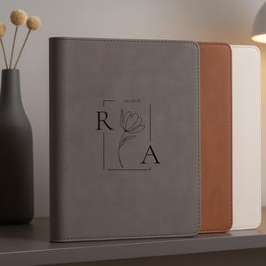 Personalized Leather Portfolio with Zipper, Leather Portfolio, Custom Portfolio, Monogram Portfolio, Refillable Portfolio, Home Office Gift